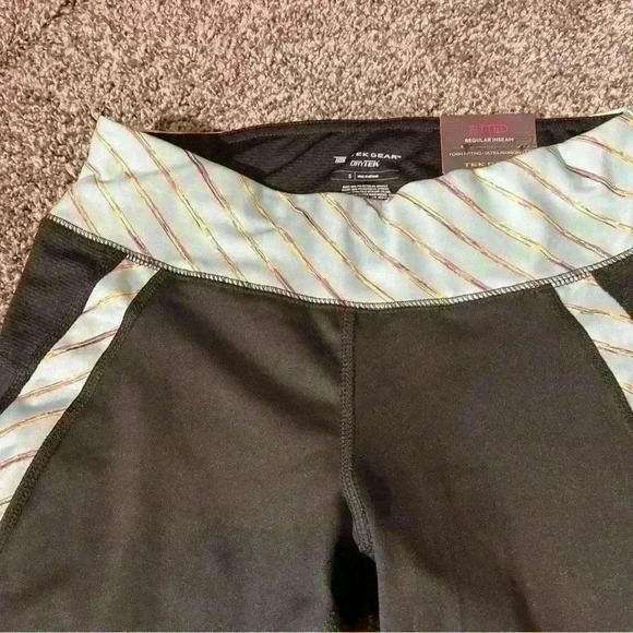 Tek Gear Womens Leggings Pants Multicolor Low Rise Drytek Stripe Yoga Athletic S - Picture 5 of 9